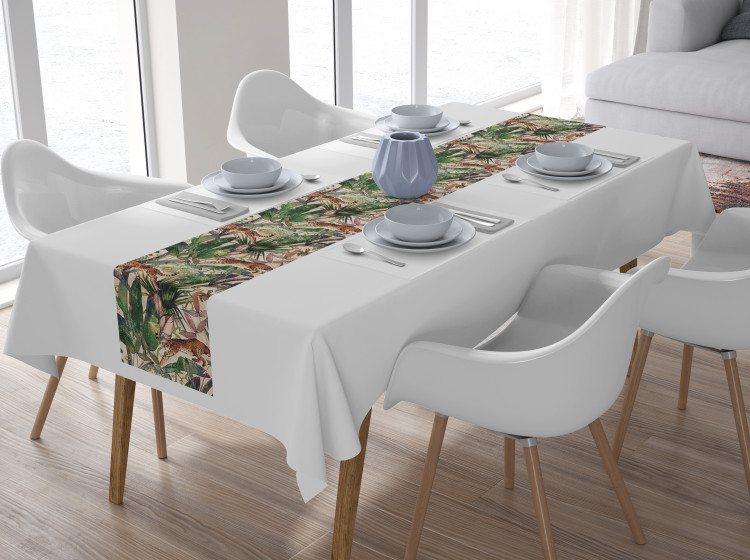 Table Runner Savannah parchment - tropical vegetation, cheetahs on beige background 147240 additionalImage 5