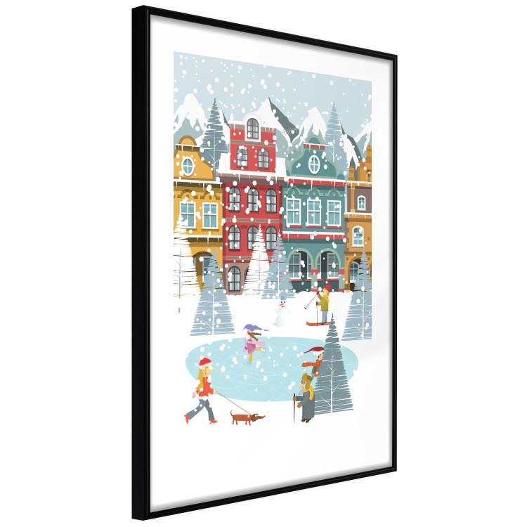 Wall Poster Winter Town - Tenement Houses and an Ice Rink in a Festive Atmosphere 148040 additionalImage 5