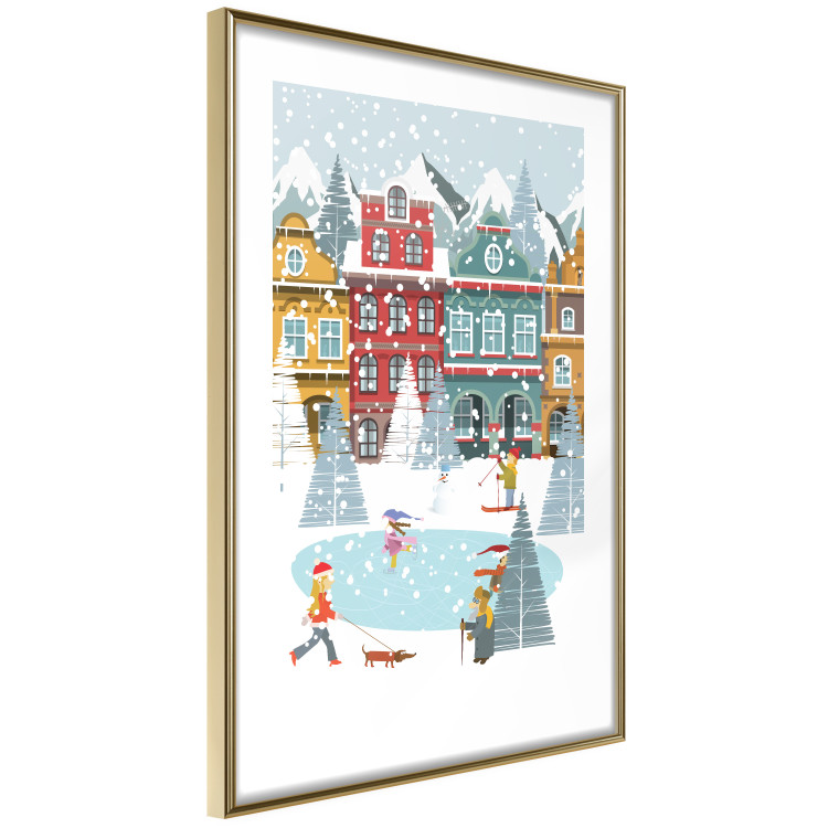 Wall Poster Winter Town - Tenement Houses and an Ice Rink in a Festive Atmosphere 148040 additionalImage 13
