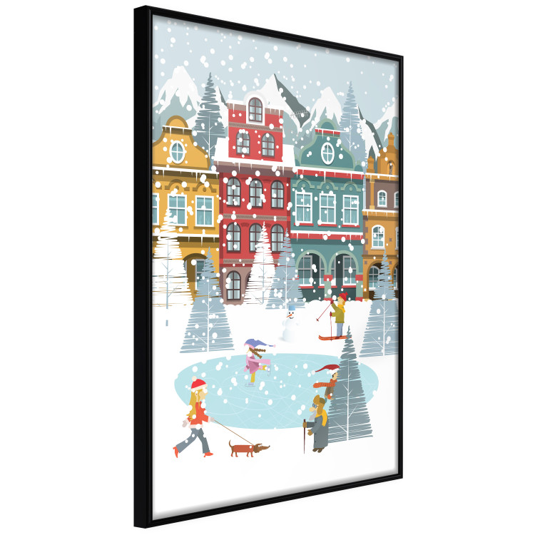 Wall Poster Winter Town - Tenement Houses and an Ice Rink in a Festive Atmosphere 148040 additionalImage 7