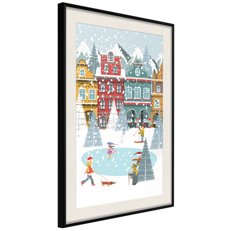 Wall Poster Winter Town - Tenement Houses and an Ice Rink in a Festive Atmosphere 148040 additionalImage 8