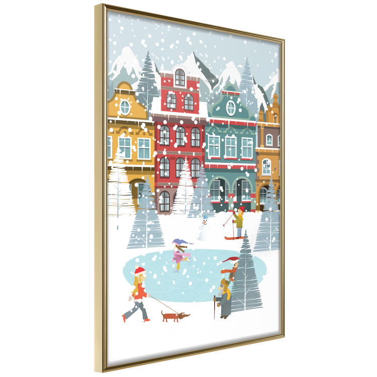 Wall Poster Winter Town - Tenement Houses and an Ice Rink in a Festive Atmosphere 148040 additionalImage 6