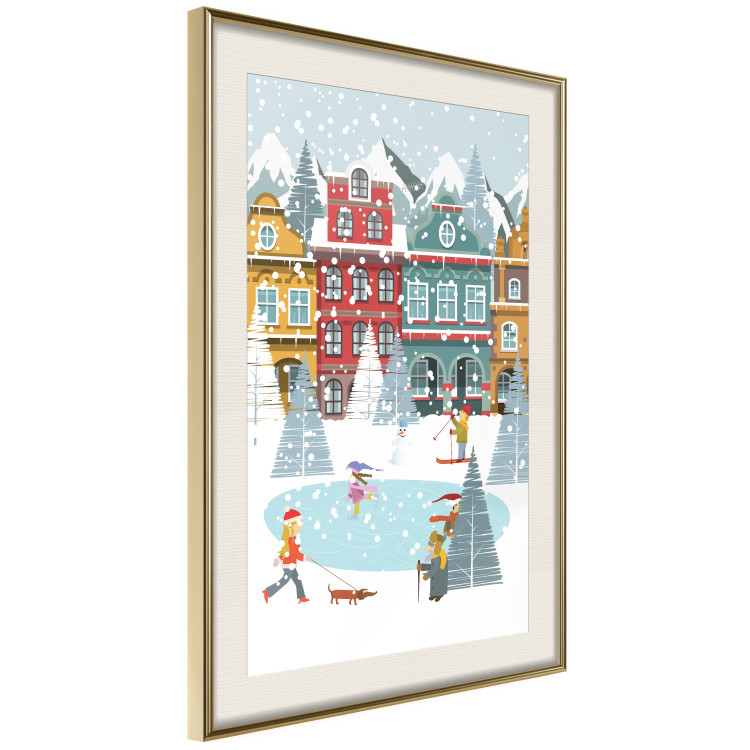 Wall Poster Winter Town - Tenement Houses and an Ice Rink in a Festive Atmosphere 148040 additionalImage 10