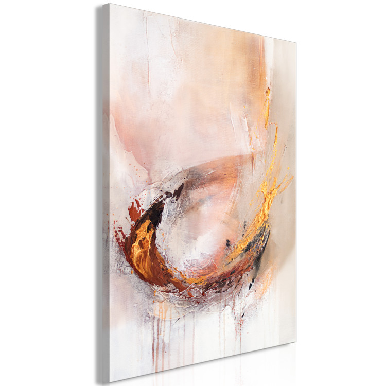 Canvas Painted Abstraction - Light Beige Composition With an Accent of Gold and Bronze 148440 additionalImage 2