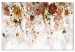 Canvas Watercolor Flowers (1-piece) - colorful plants and light pink background 148840
