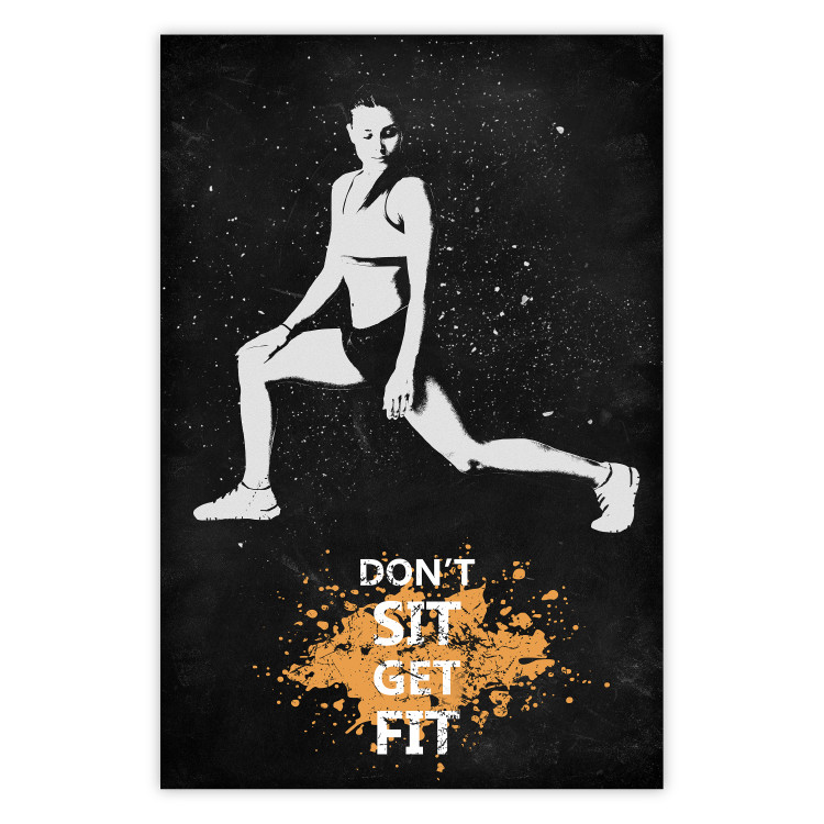 Wall Poster Girl in a Sports Outfit - Motivational Slogan With a Woman Warming Up 148940