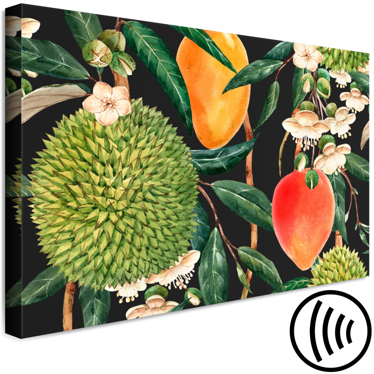 Canvas Print Exotic Fruits (1-piece) - tropical plants on a black background 149640 additionalImage 6