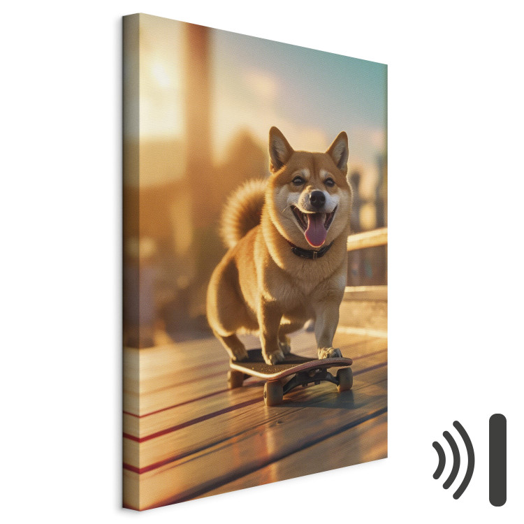Canvas AI Shiba Dog - Smiling Animal on Skateboard at Sunset - Vertical 150140 additionalImage 8
