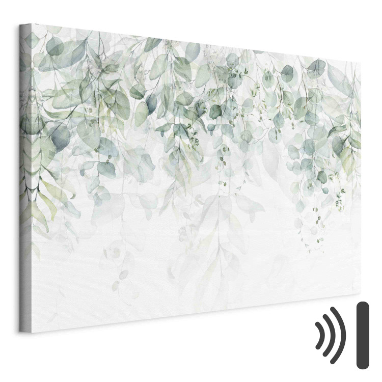Canvas Delicate Touch of Nature - Plants in Pastel Delicate Greens on a White Background 151040 additionalImage 7
