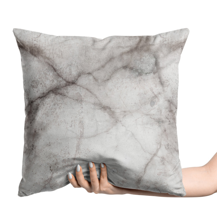 Decorative Velor Pillow Cloudy Marble - Composition With Texture of Rock With Dark Veins 151340 additionalImage 3
