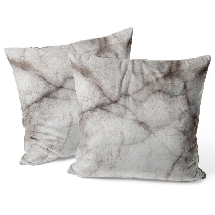 Decorative Velor Pillow Cloudy Marble - Composition With Texture of Rock With Dark Veins 151340 additionalImage 2
