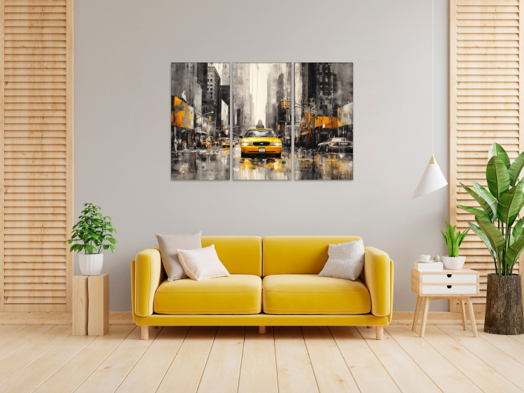 Canvas Art Print New York - Street Traffic and Iconic Yellow Taxis 151940 additionalImage 3