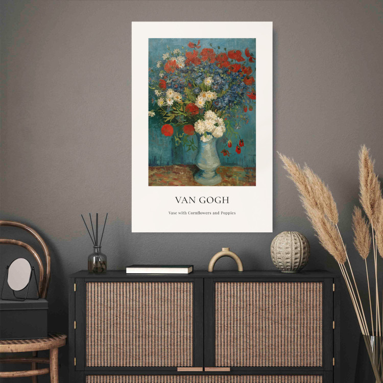 Wall Poster Vase With Cornflowers and Poppies  152140 additionalImage 11