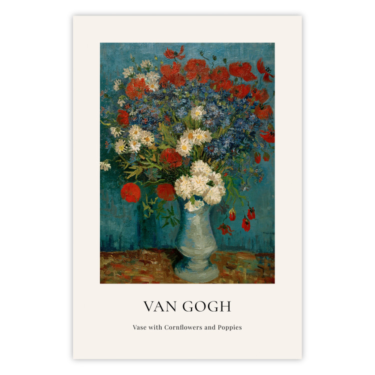 Wall Poster Vase With Cornflowers and Poppies  152140