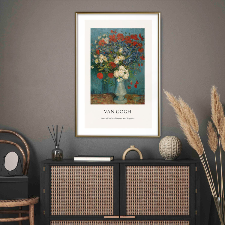 Wall Poster Vase With Cornflowers and Poppies  152140 additionalImage 7