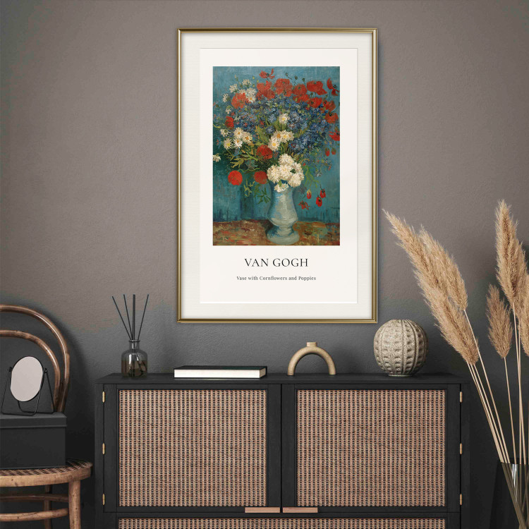 Wall Poster Vase With Cornflowers and Poppies  152140 additionalImage 16