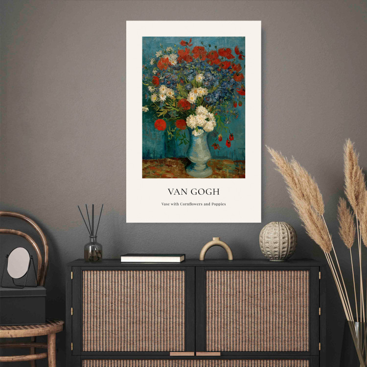 Wall Poster Vase With Cornflowers and Poppies  152140 additionalImage 13