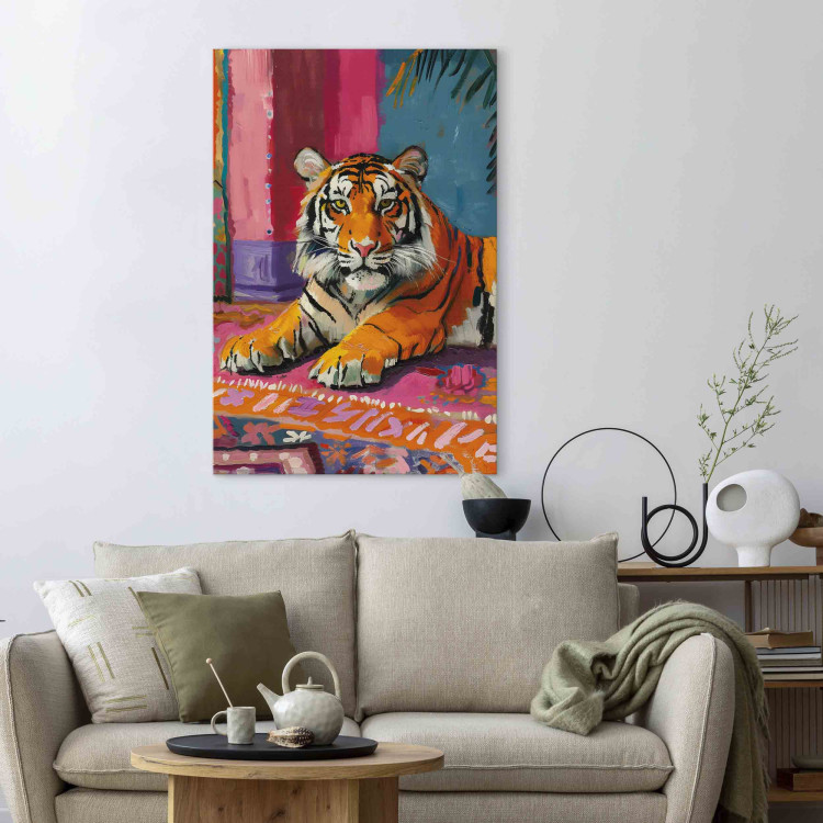 Canvas Print Tiger - A Painterly and Colorful Composition With a Wild Animal 159940 additionalImage 3