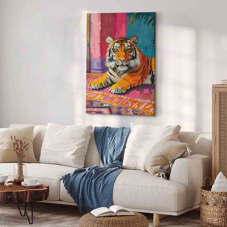 Canvas Print Tiger - A Painterly and Colorful Composition With a Wild Animal 159940 additionalImage 4