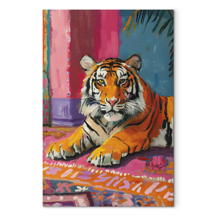 Canvas Print Tiger - A Painterly and Colorful Composition With a Wild Animal 159940