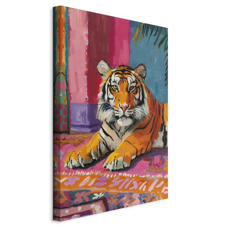 Canvas Print Tiger - A Painterly and Colorful Composition With a Wild Animal 159940 additionalImage 2
