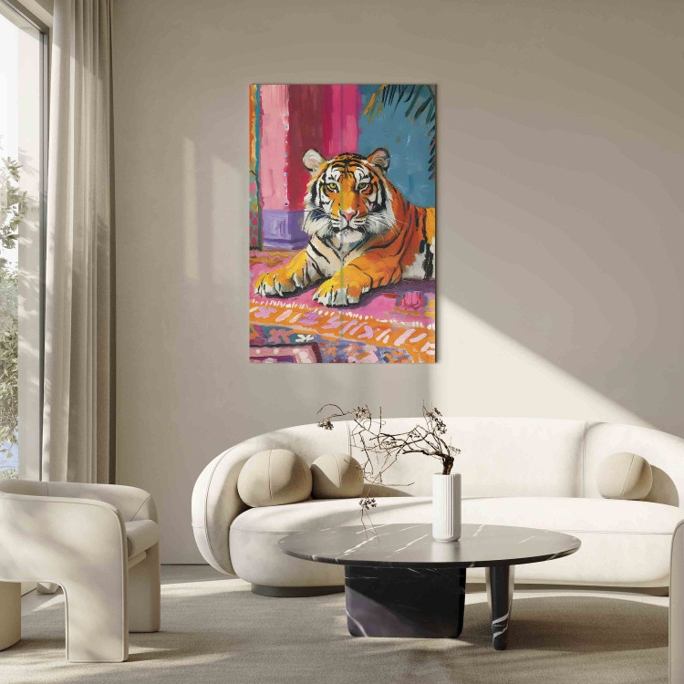 Canvas Print Tiger - A Painterly and Colorful Composition With a Wild Animal 159940 additionalImage 5