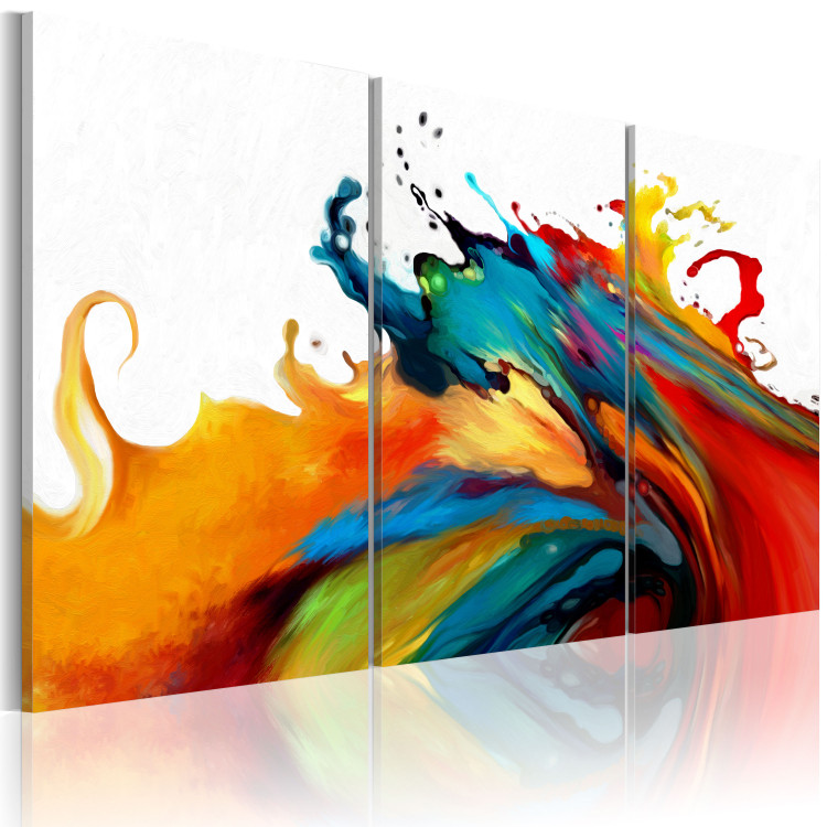 Canvas Colorful Storm (3-piece) - colorful abstraction on a white background 47040 additionalImage 2