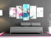 Canvas Art Print Madness of Colours in Delicacy (5-piece) - subtle abstraction with a wild wave of colours 47440 additionalThumb 3