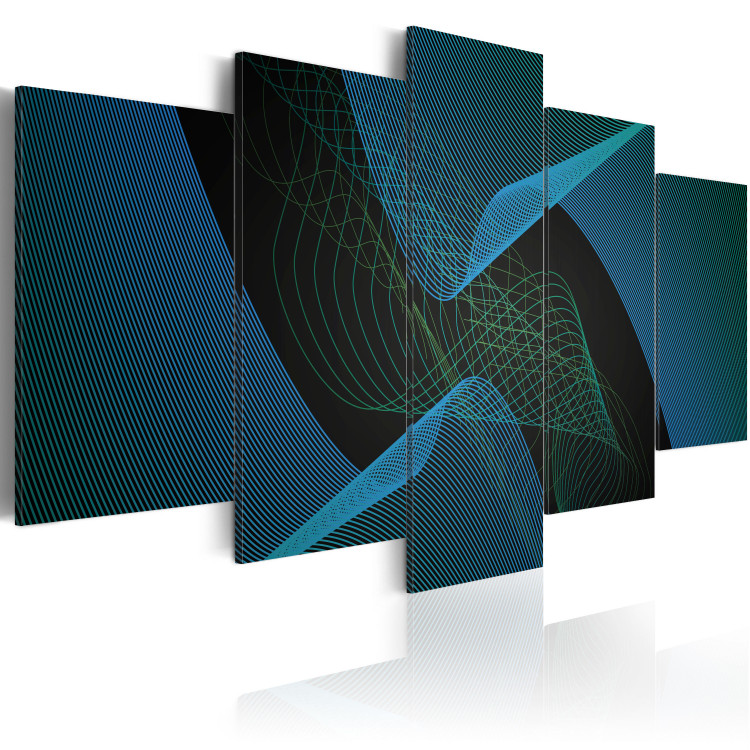 Canvas Print Blue space - modernist graphics of funnels and networks of connections 56140 additionalImage 2