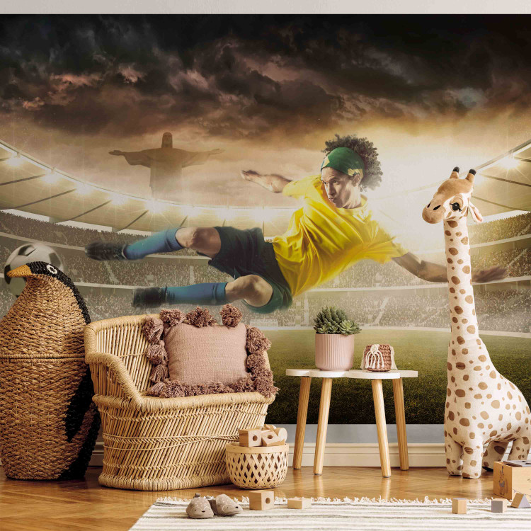 Photo Wallpaper Brazilian Football - Match on a stadium with a soccer player for a teenager 61140 additionalImage 6