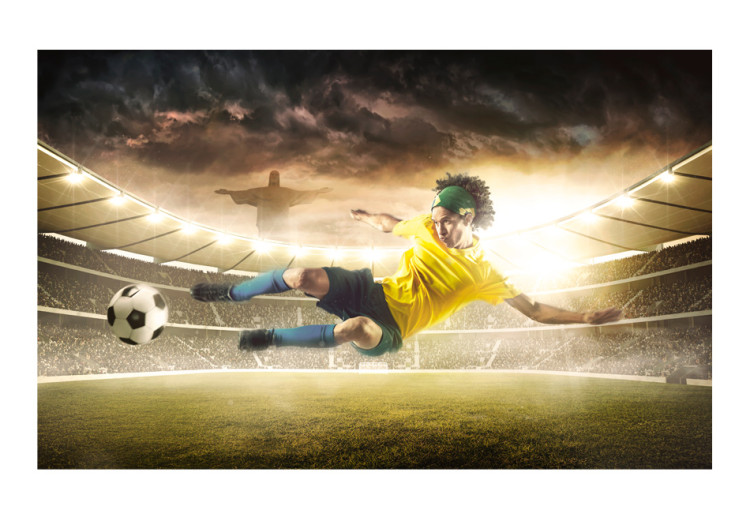 Photo Wallpaper Brazilian Football - Match on a stadium with a soccer player for a teenager 61140 additionalImage 1