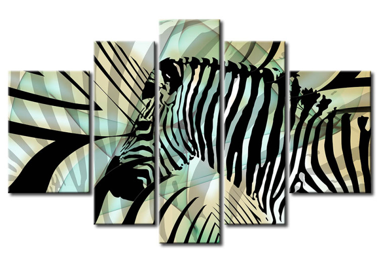 Canvas Green zebra 90340