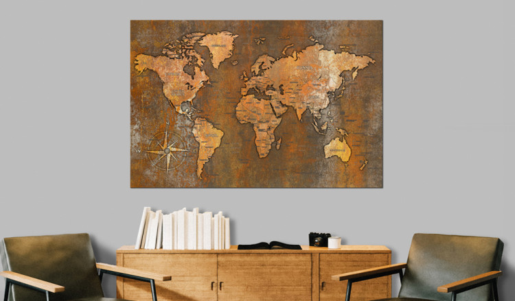 Decorative Pinboard Rusty World [Cork Map] 92140 additionalImage 3