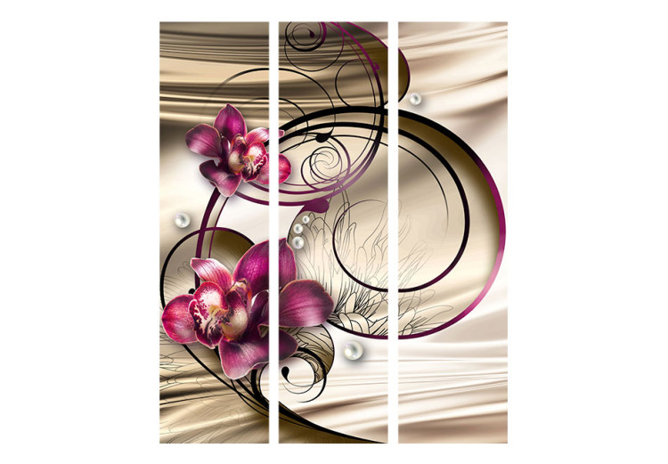Room Divider Sweet Sensations - orchid flowers against abstract ornaments 95240 additionalImage 3