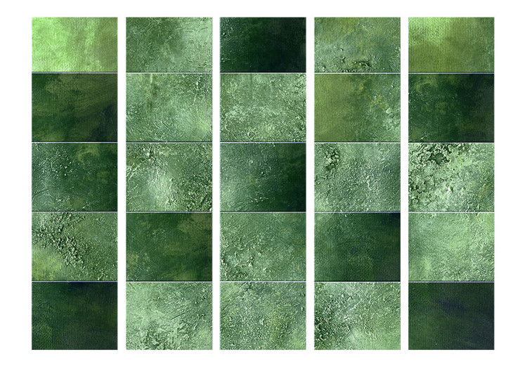 Folding Screen Green Puzzle II - artistic texture of green glass mosaic 95440 additionalImage 3