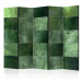 Folding Screen Green Puzzle II - artistic texture of green glass mosaic 95440
