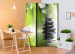 Folding Screen Tranquility - dark Zen-style stones against green bamboo leaves 97340 additionalThumb 2