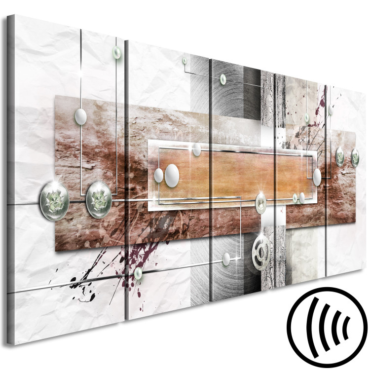Canvas Print Mysterious Mechanism (5 Parts) Narrow Brown 108350 additionalImage 6