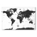 Canvas Art Print Black and White Map (1 Part) Wide 108450