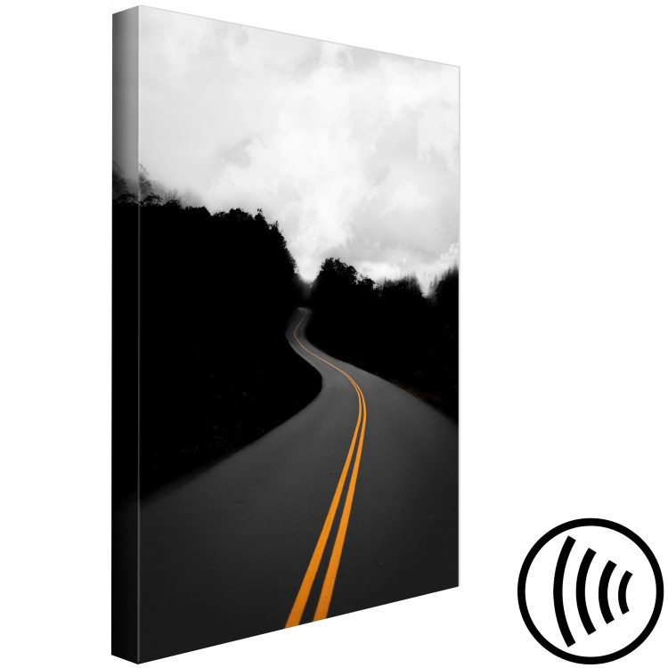 Canvas Path Between Trees (1-part) - Black and White Skyline Landscape 114950 additionalImage 6