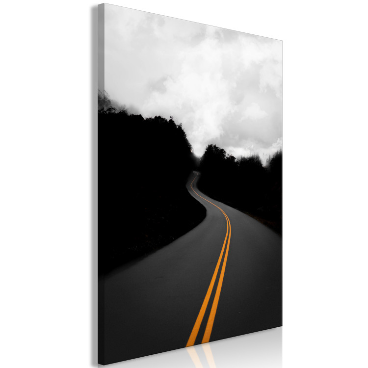 Canvas Path Between Trees (1-part) - Black and White Skyline Landscape 114950 additionalImage 2