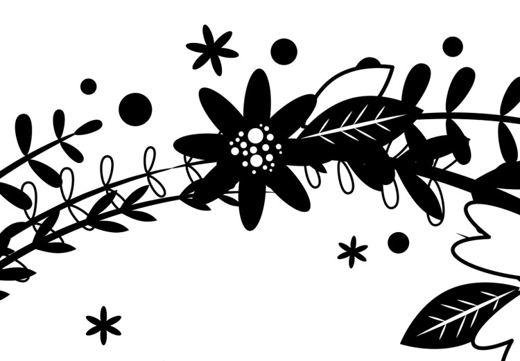 Poster Best wishes to you - black and white illustration with plants and texts 116350 additionalImage 7