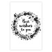 Poster Best wishes to you - black and white illustration with plants and texts 116350