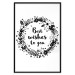 Poster Best wishes to you - black and white illustration with plants and texts 116350 additionalThumb 16