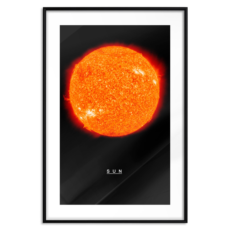 Poster Sun - fiery star and English text on a dark cosmos background 116750 additionalImage 17