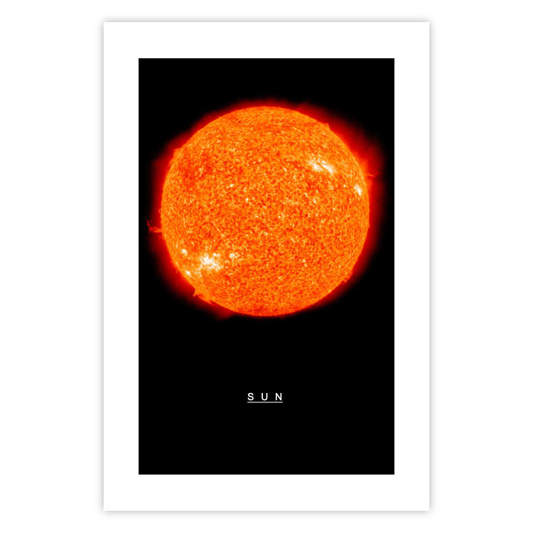 Poster Sun - fiery star and English text on a dark cosmos background 116750 additionalImage 25