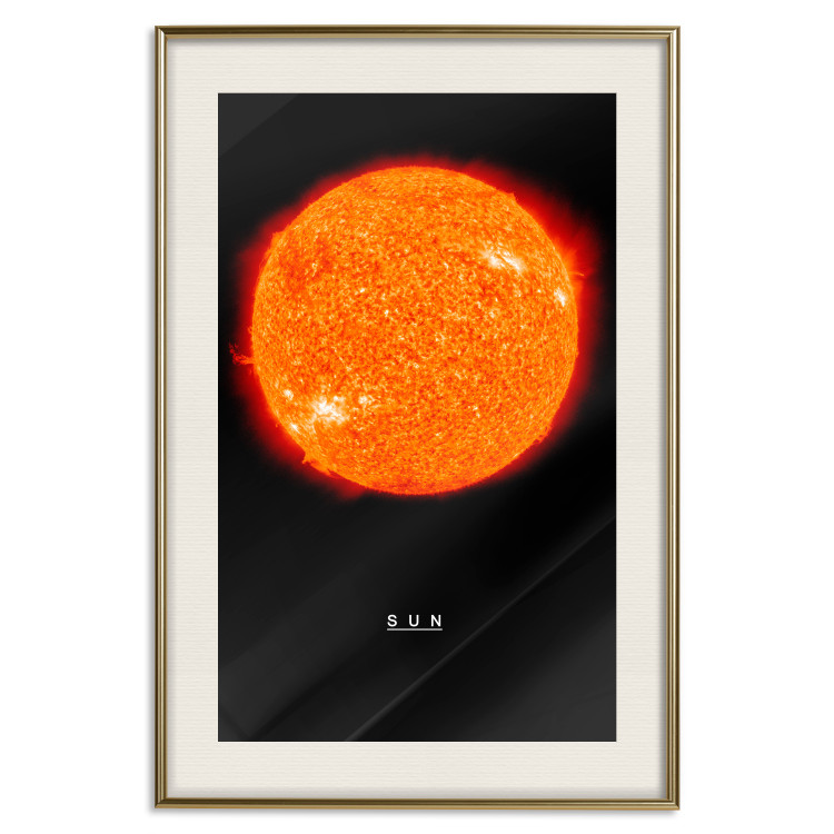 Poster Sun - fiery star and English text on a dark cosmos background 116750 additionalImage 19