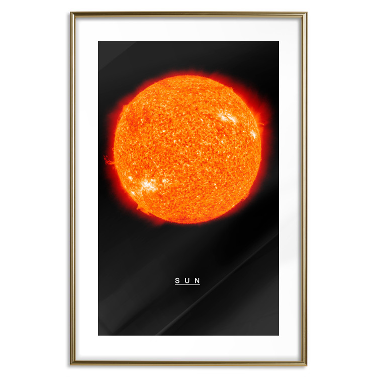Poster Sun - fiery star and English text on a dark cosmos background 116750 additionalImage 16