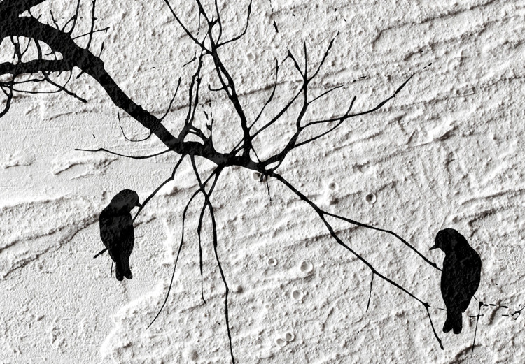 Poster Bird Encounter - black and white landscape of tree and birds on branches 117250 additionalImage 10