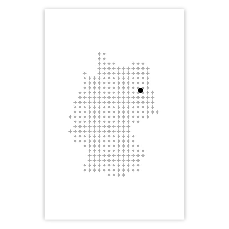 Poster Germany - black and white composition shaped like the German state 117450 additionalImage 19